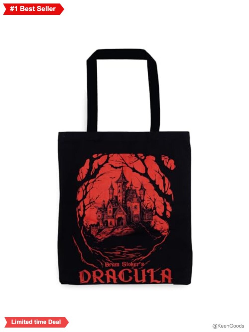Canvas Tote Bag Gothic Book Lover Reusable Foldable Shoulder Bag